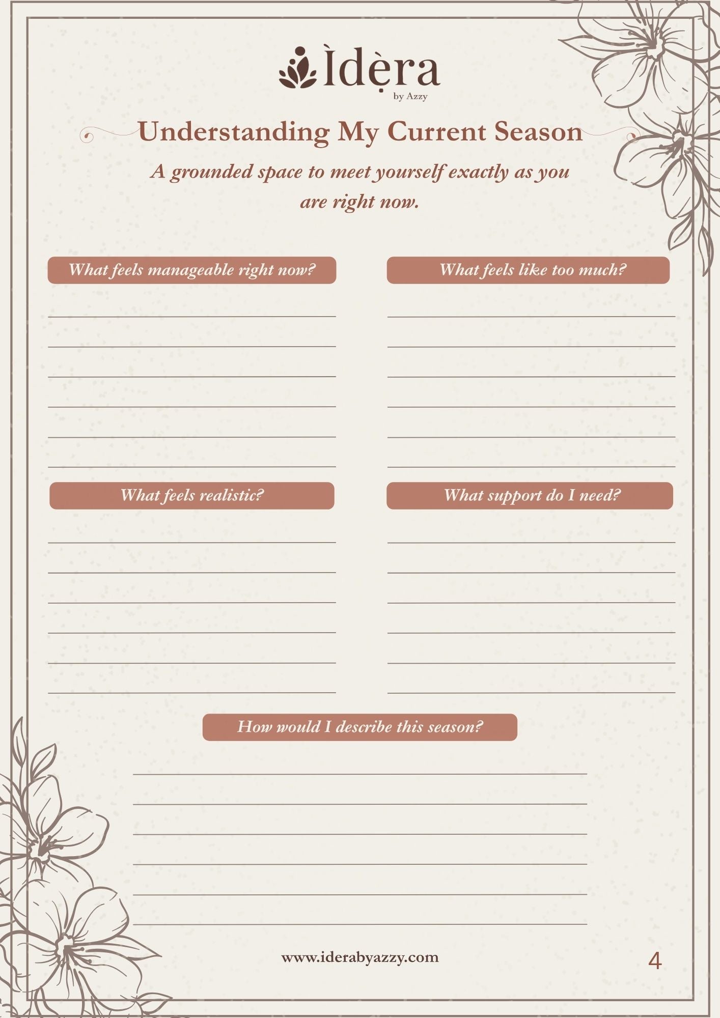 The Gentle Self Reflection Guide: A Digital Journal for Chronic Illness & Fluctuating Capacity